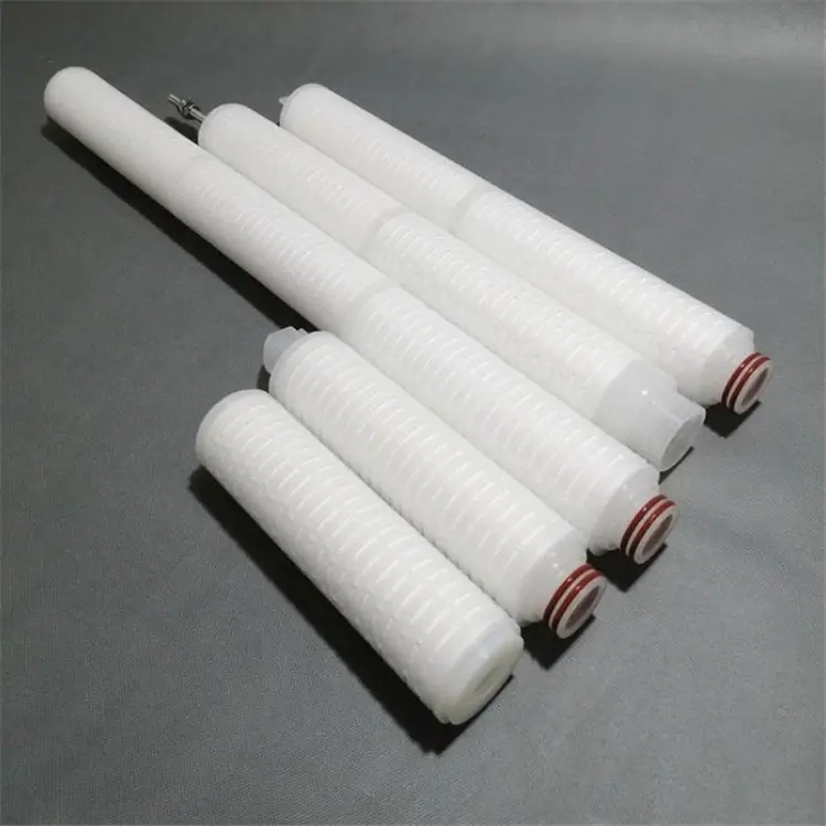 Microporous pleated membrane filter element