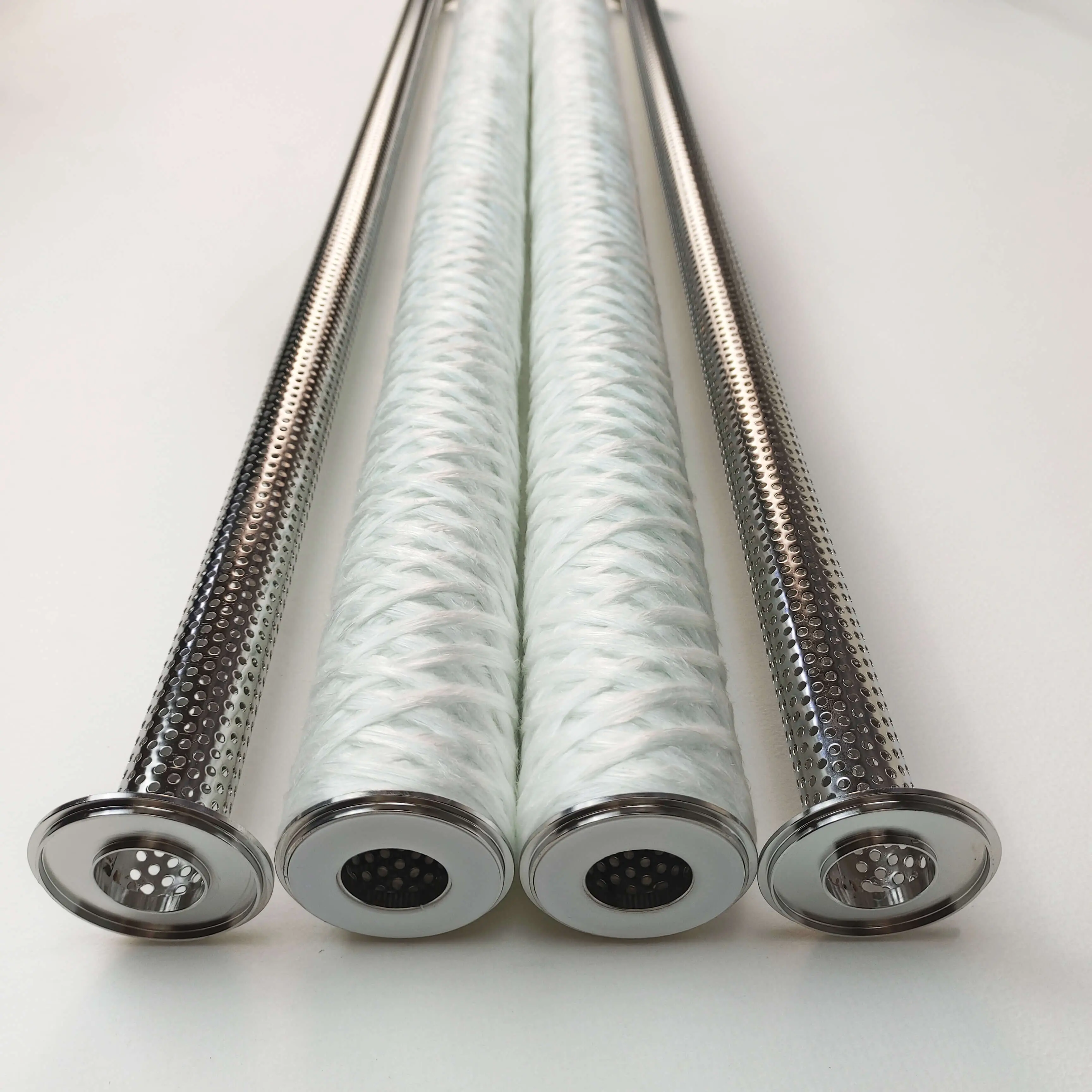 Stainless steel fiberglass filter element