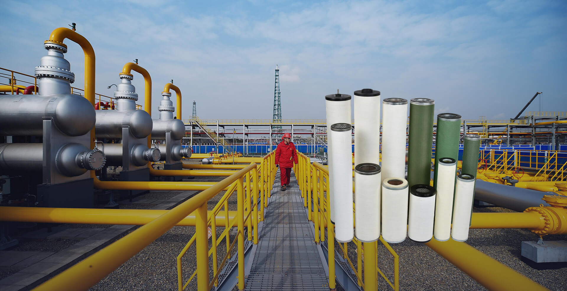Dayu filter cartridges in an oil and gas plant
